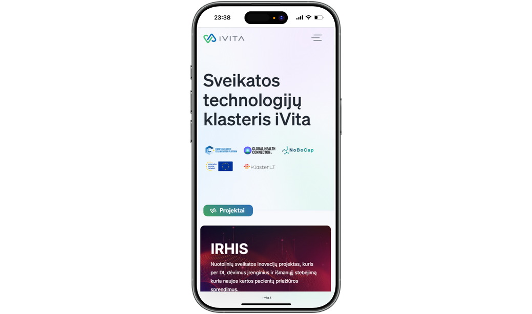 i-Vita mobile website mockup